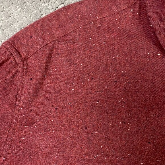 J. CREW Neppy Twill Shirt Men's Large Cranberry Red Brushed Flannel Button Down - Picture 5 of 16